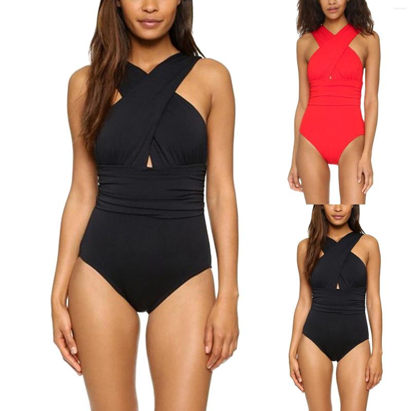 Women' Swimwear One Piece Swimsuit Women Sexy Cross Bandage High Waist Padded Solid Backless Bikini Halter Tankini Female Bathing Suit, Black
Women' Swimwear One Piece Swimsuit Women Sexy Cross Bandage High Waist Padded Solid Backless Bikini Halter Tankini Female Bathing Suit, Black