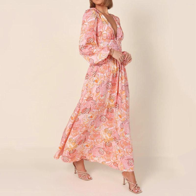 Casual Dresses Ladies Fashion Dress Print Backless Deep V Sexy Long Sleeve Elegant Maxi For Women Summer, Green
Casual Dresses Ladies Fashion Dress Print Backless Deep V Sexy Long Sleeve Elegant Maxi For Women Summer, Green