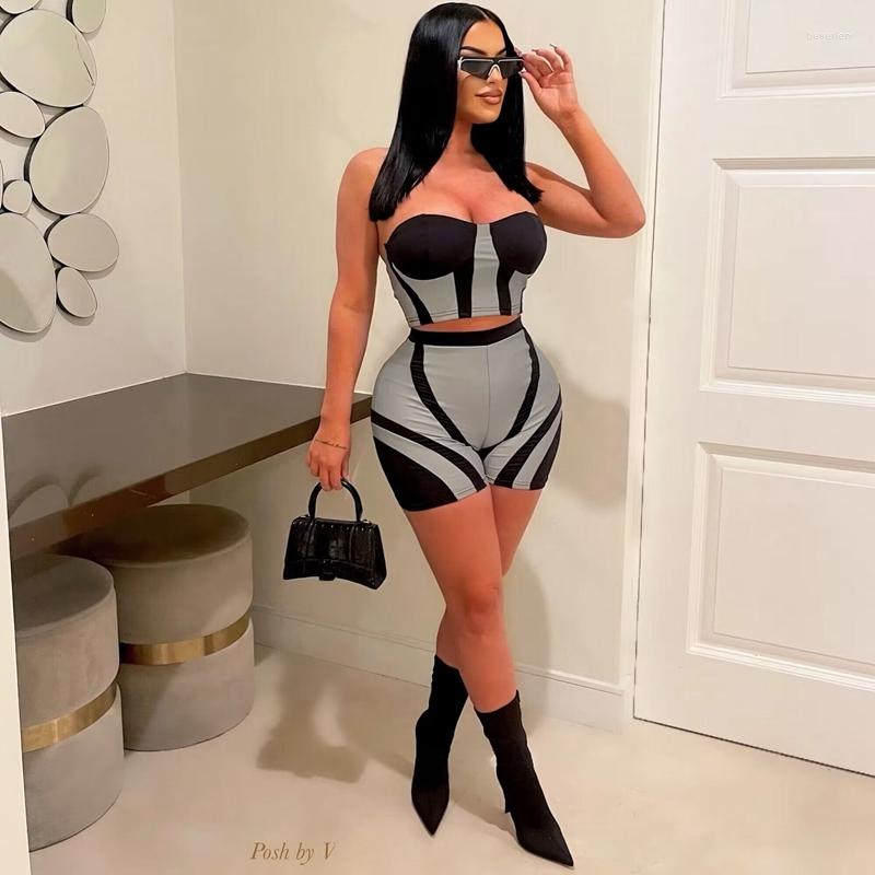 Women' Tracksuits Sexy Summer Two Piece Set Women Outfit 2023 Y2K Patchwork Tracksuit Sport Tube Crop Top And Biker Short Sets Night Club, Black
Women' Tracksuits Sexy Summer Two Piece Set Women Outfit 2023 Y2K Patchwork Tracksuit Sport Tube Crop Top And Biker Short Sets Night Club, Black