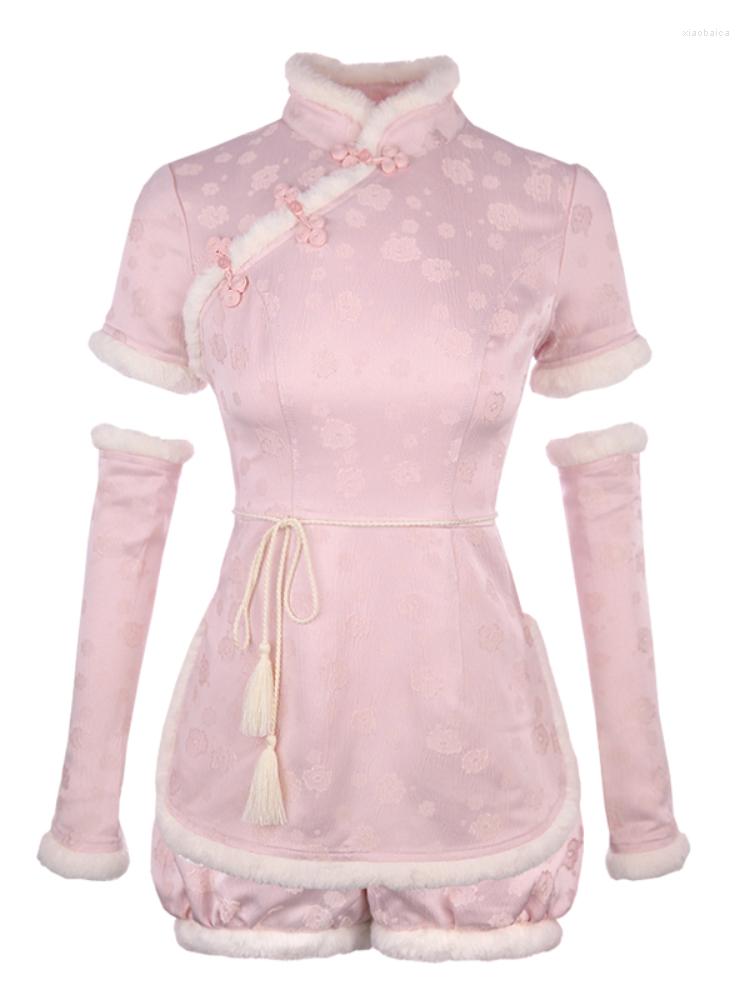 Women' Tracksuits 2023 Korean Kawaii Lolita Two-piece Set Vintage Women Lace-up Sweet Shorts Suit Female Wool Bubble Japanese Cute Blouse
Women' Tracksuits 2023 Korean Kawaii Lolita Two-piece Set Vintage Women Lace-up Sweet Shorts Suit Female Wool Bubble Japanese Cute Blouse