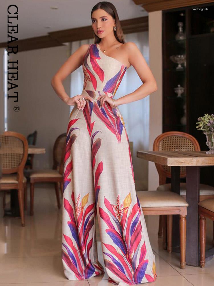 Casual Dresses Women Atmosphere Printed Robes One Shoulder Sleeveless High Waist Female Dress 2023 Summer Chic Sexy Slim Fit Lady Clothes