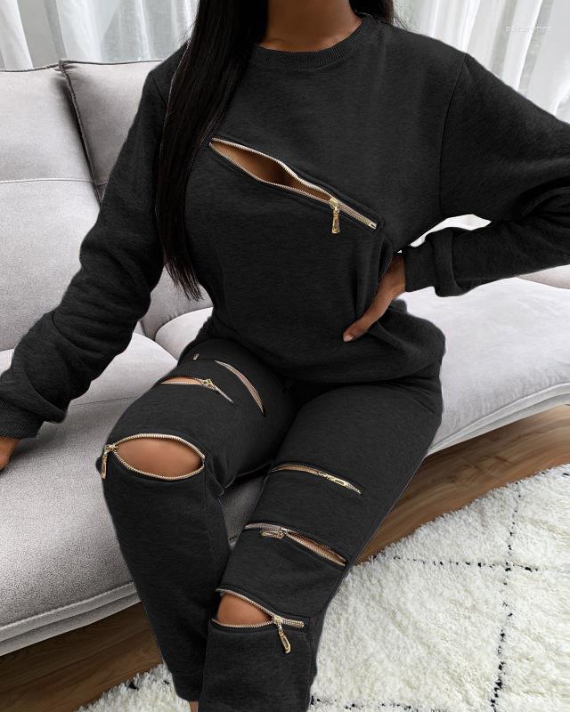Women' Two Piece Pants EWSFV 2023 Autumn And Winter Style Casual Personality Zipper Solid Color Sweater Top Long Women Set, 66603106 coffee
Women' Two Piece Pants EWSFV 2023 Autumn And Winter Style Casual Personality Zipper Solid Color Sweater Top Long Women Set, 66603106 coffee