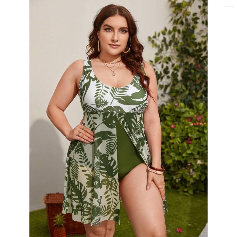 Womens Swimwear One Piece Swimsuit Floral Print Push Up Swimswear Curve Plus Size Backless Bathing Suit Swimming Dress Large Beachwear