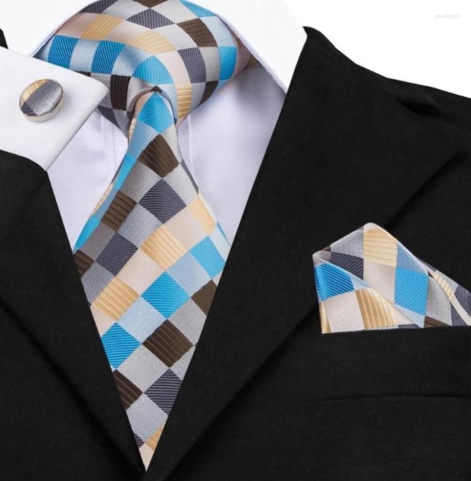 Bow Ties SN275 Sienna Sandybrown Blue Plaid Tie Hanky Cufflinks Sets Men039s Silk For Men Formal Wedding Party Groom2759277
Bow Ties SN275 Sienna Sandybrown Blue Plaid Tie Hanky Cufflinks Sets Men039s Silk For Men Formal Wedding Party Groom2759277