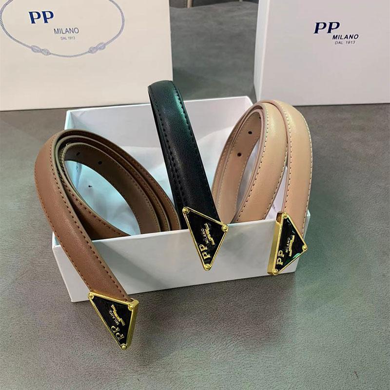 Woman Belt Luxury Lady Narrow Belts Genuine Leather Classic Brand Smooth Buckle 4 Color Options Width 1.8cm