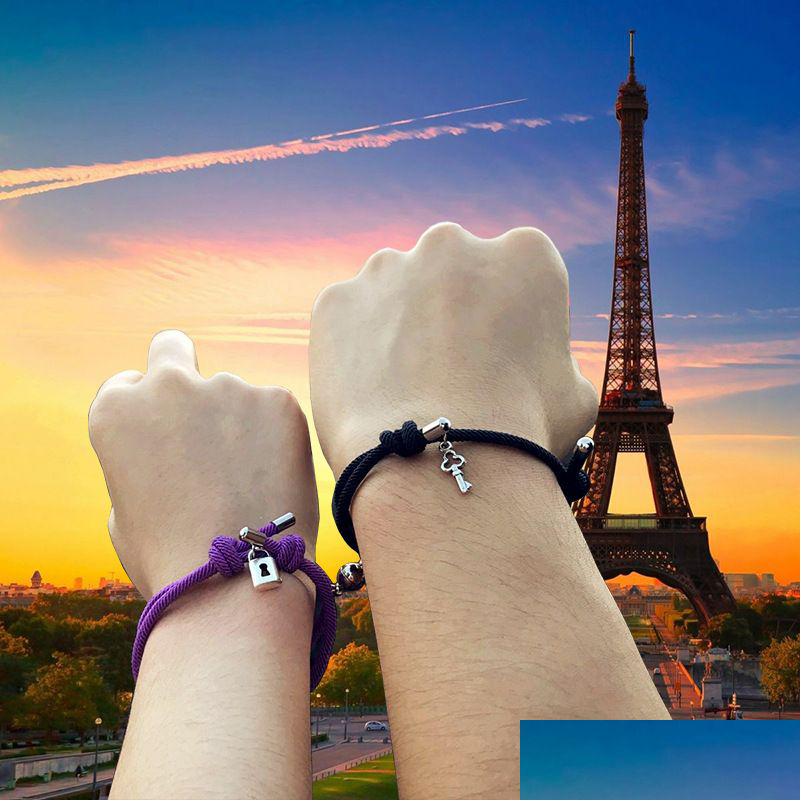 Charm Bracelets Magnetic Couples Love Lock Key Mutual Attraction Relationship Matching Friendship Rope Bracelet Set Gift For Women M Dhd24
Charm Bracelets Magnetic Couples Love Lock Key Mutual Attraction Relationship Matching Friendship Rope Bracelet Set Gift For Women M Dhd24