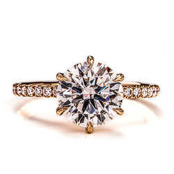 Roomy Jewelry Women's Finger 14K Gold Wedding Moissanite Ring