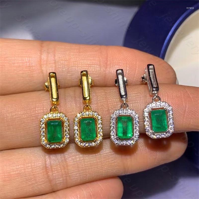 Dangle Earrings Natural Emerald 925 Silver Two-color Plating Process Trendy Simple
Dangle Earrings Natural Emerald 925 Silver Two-color Plating Process Trendy Simple