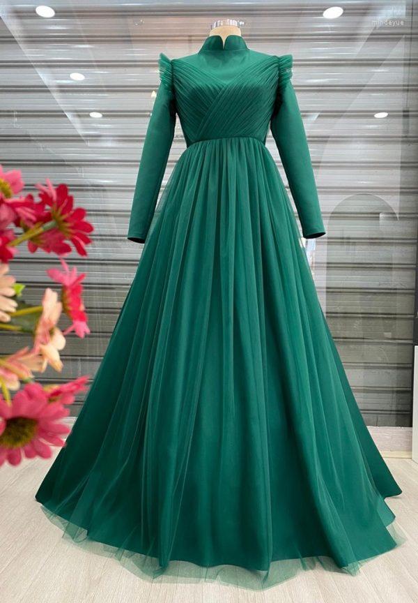 Party Dresses Tulle Pleats Long Sleeve Muslim Prom 2023 High Neck A Line Formal Evening Gowns Saudi Arabia Robe, Yellow
Party Dresses Tulle Pleats Long Sleeve Muslim Prom 2023 High Neck A Line Formal Evening Gowns Saudi Arabia Robe, Yellow