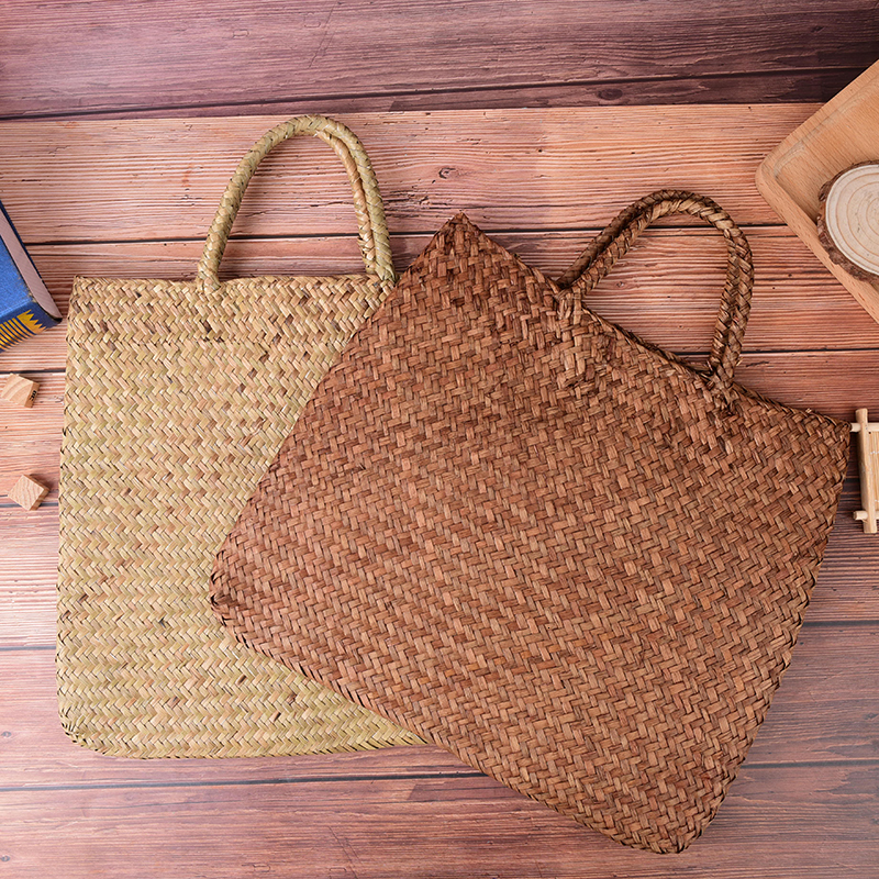 Evening Bags 1PCS Beach Bag For Summer Handmade Woven Tote Women Travel Handbags Luxury Designer Shopping Hand 230628, Brown