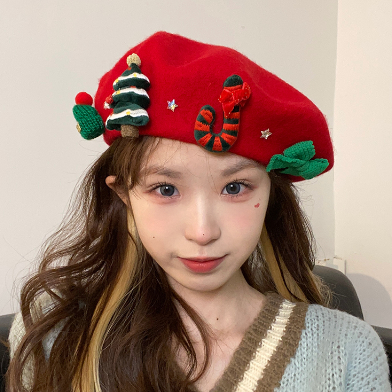 Y2K Cute Berets for Sweet Girl Winter Warm Woollen Rerto Beret Cap Christmas Red Painter Hat Japanese Ins Women's Hats
Y2K Cute Berets for Sweet Girl Winter Warm Woollen Rerto Beret Cap Christmas Red Painter Hat Japanese Ins Women's Hats