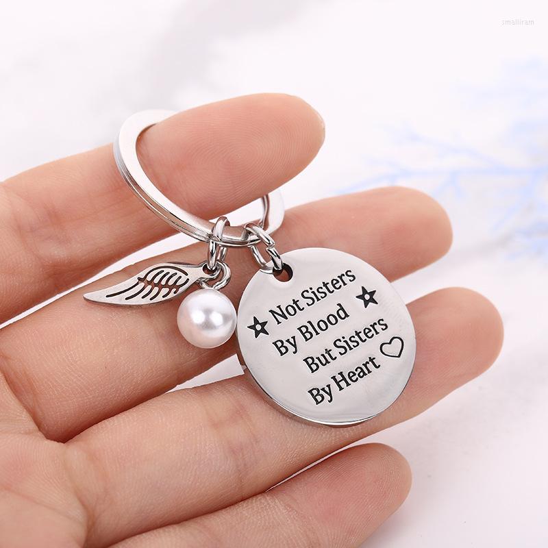 Keychains Fashion Style "sister By Blood But Sister By" Feather Pearl Pendant Keychain Titanium Steel Friends Birthday Gift
Keychains Fashion Style "sister By Blood But Sister By" Feather Pearl Pendant Keychain Titanium Steel Friends Birthday Gift