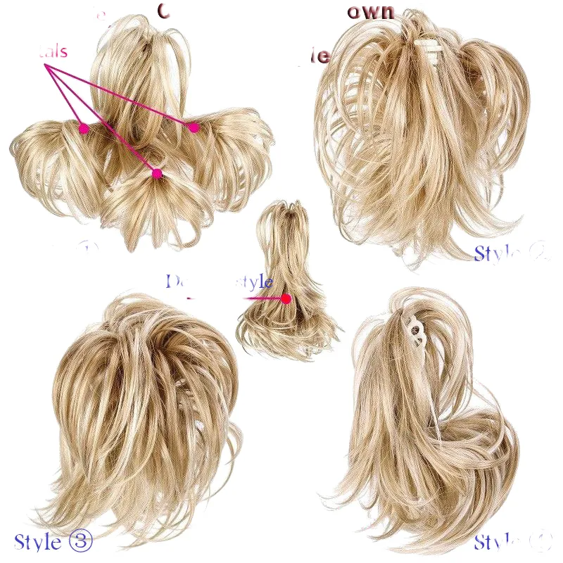 12quot Hair Piece Claw On Ponytail Synthetic Hair Clip In Hair Extensions Hairpiece Pony Tail Bendable For Women