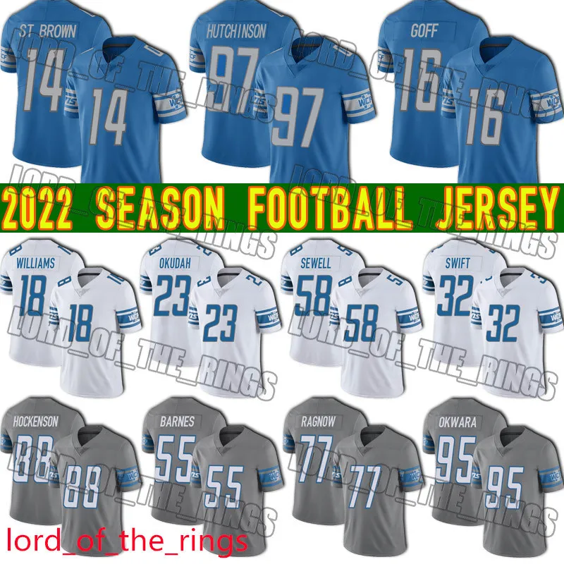 97 Aidan Hutchinson Jersey Football Amon Ra St Brown Jared Goff TJ Hockenson Detroit''Lions''Nfl''Jerseys Jameson Williams Ragnow Penei Sewe, Youth custom jersey (xs)
97 Aidan Hutchinson Jersey Football Amon Ra St Brown Jared Goff TJ Hockenson Detroit''Lions''Nfl''Jerseys Jameson Williams Ragnow Penei Sewe, Youth custom jersey (xs)