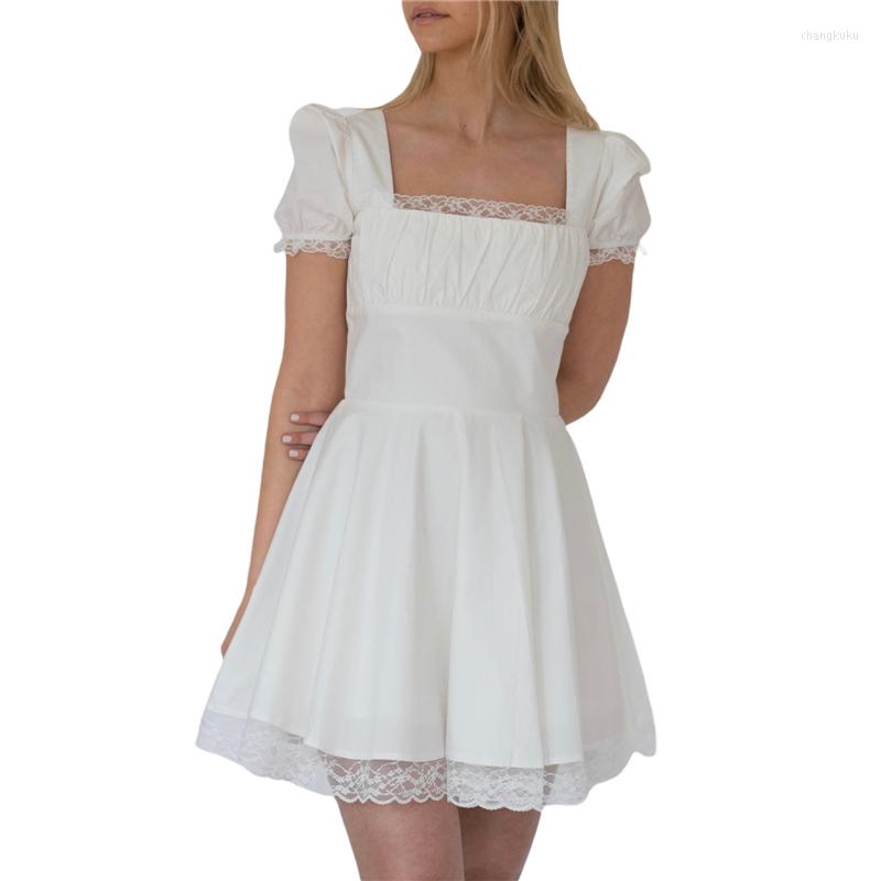 Casual Dresses Xingqing Lace Trim Dress 2023 Summer Women Solid Color Square Neck Puff Short Sleeve A Line Y2k Party Club Wear, As photo shows
Casual Dresses Xingqing Lace Trim Dress 2023 Summer Women Solid Color Square Neck Puff Short Sleeve A Line Y2k Party Club Wear, As photo shows