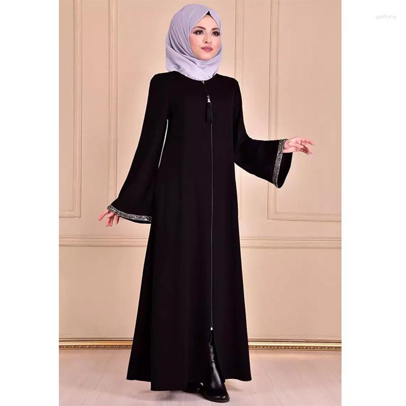 Ethnic Clothing Muslim Women's Dress Middle East Dubai Turkey Zipper Cardigan Robe Open Abaya Islamic For Women Ramadan
Ethnic Clothing Muslim Women's Dress Middle East Dubai Turkey Zipper Cardigan Robe Open Abaya Islamic For Women Ramadan