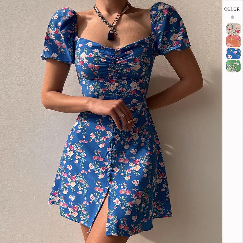 Casual Dresses Women' Summer Fashion Bubble Sleeve Fragmented Flower V-Neck Chest Button Decoration Short Dress Mini, Orange
Casual Dresses Women' Summer Fashion Bubble Sleeve Fragmented Flower V-Neck Chest Button Decoration Short Dress Mini, Orange