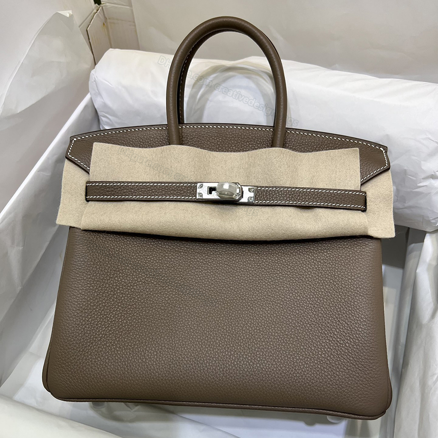 7A Shoulder Bag Handbag Totes Ladies Genuine Leather Princess Ladies Palm Print Gold Silver Buttons Semi Hand Stitched Stainless Steel 18k Hardware 25cm H01