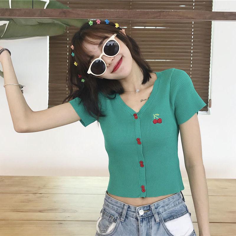 Women's Blouses Short T-shirt 2023 Summer V-neck Slim Fit Style Knitted Half Sleeve Vintage Clothes Top Women Shirts &, Green
Women's Blouses Short T-shirt 2023 Summer V-neck Slim Fit Style Knitted Half Sleeve Vintage Clothes Top Women Shirts &, Green