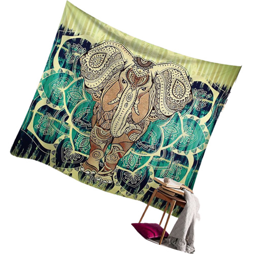 150 200cm ethnic indian tapestry Thailand elephant wall hanging boho decor animal print tapestries cloth bedspread modern tenture 2580914