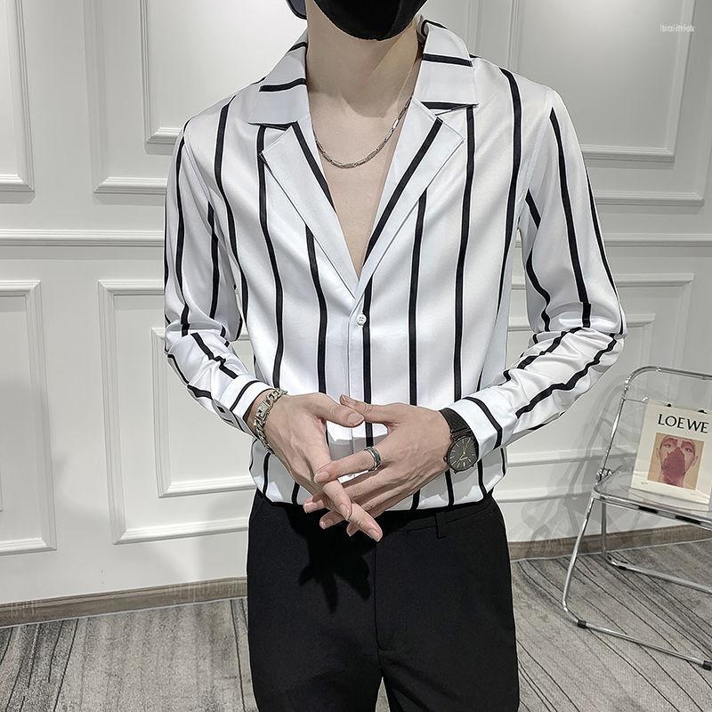 Men's Casual Shirts Men's Lapel Big V-neck Striped Shirt Loose Long Sleeve Street Suit Trend Tops Slim Outer Wear Men's Clothing, Black
Men's Casual Shirts Men's Lapel Big V-neck Striped Shirt Loose Long Sleeve Street Suit Trend Tops Slim Outer Wear Men's Clothing, Black