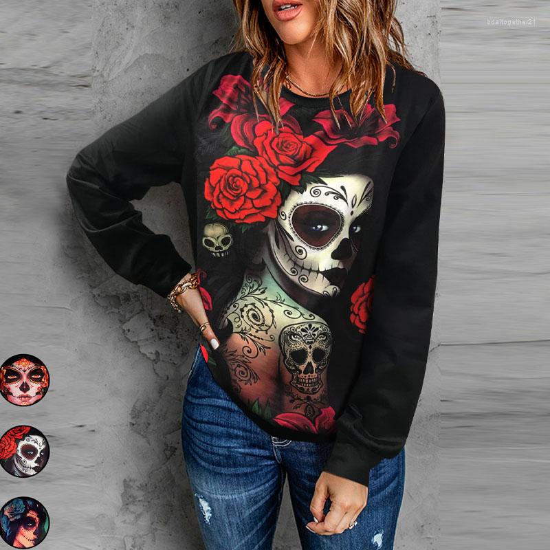 Women's T Shirts Women's Fashion Skulls Printed Streetwear T-shirt Autumn Female Clothing Loose Casual Long Sleeve O-Neck Tops Pullovers, Red
Women's T Shirts Women's Fashion Skulls Printed Streetwear T-shirt Autumn Female Clothing Loose Casual Long Sleeve O-Neck Tops Pullovers, Red
