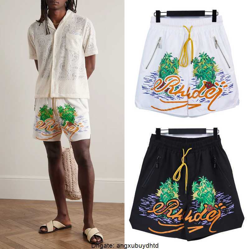 Designer Clothing short casual American High Street Trend Brand Rhude Summer Fashion Casual Coconut Tree Print Loose Beach Nylon Split Shorts Men Running fitness, White
Designer Clothing short casual American High Street Trend Brand Rhude Summer Fashion Casual Coconut Tree Print Loose Beach Nylon Split Shorts Men Running fitness, White