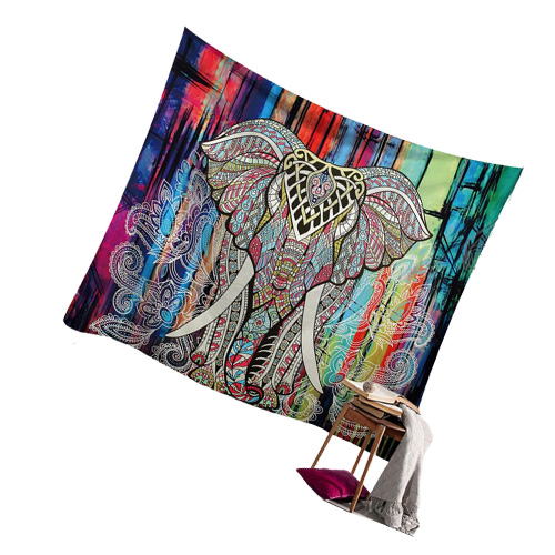 150 200cm ethnic indian tapestry Thailand elephant wall hanging boho decor animal print tapestries cloth bedspread modern tenture 2580914