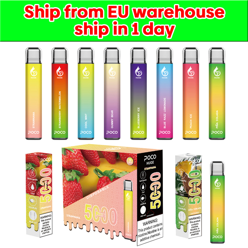 ship from EU warehouse Original e cigarette Poco Huge Disposable Vape Prefilled 15ml Pod 5000 Puffs 650mah Mesh coil rechargeable disposbale vapes
ship from EU warehouse Original e cigarette Poco Huge Disposable Vape Prefilled 15ml Pod 5000 Puffs 650mah Mesh coil rechargeable disposbale vapes
