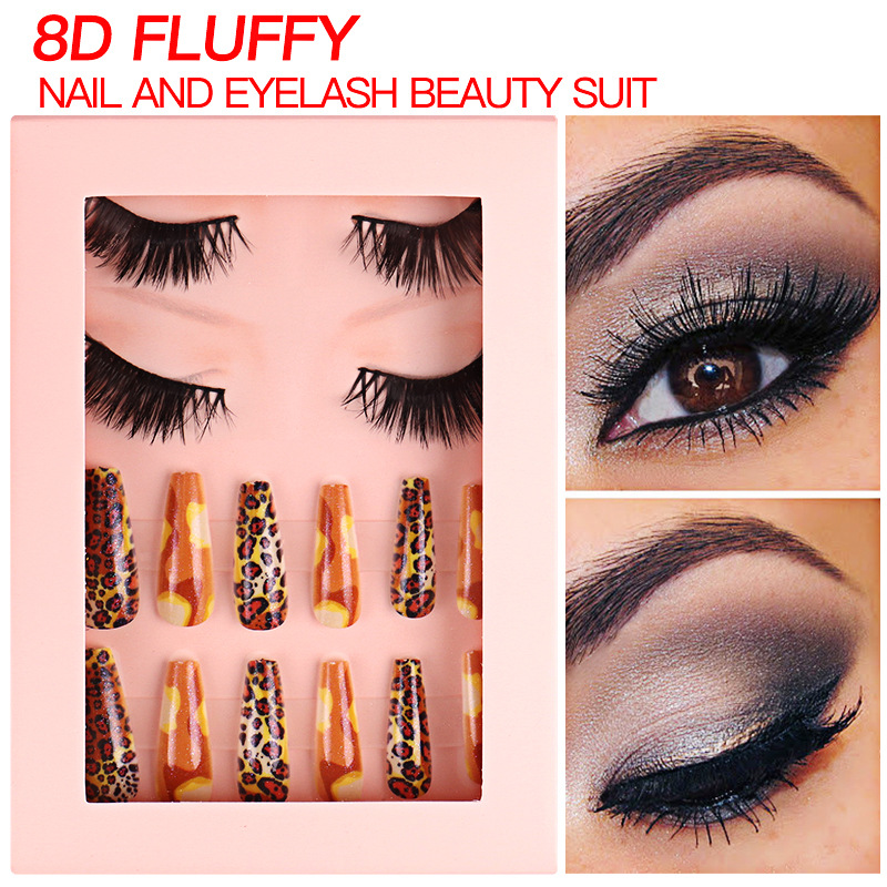 8D Fluffy False Eyelashes and Nails Kits Cosmetic Leopard Print False Nails Faux Mink Eyelashes Beauty Suit
8D Fluffy False Eyelashes and Nails Kits Cosmetic Leopard Print False Nails Faux Mink Eyelashes Beauty Suit