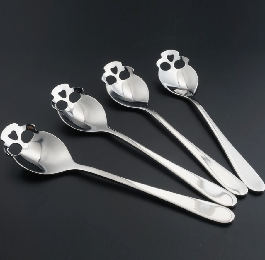 Novelty Coffee Spoon Creative Stainless Steel Sugar Skull Tea Spoons C110