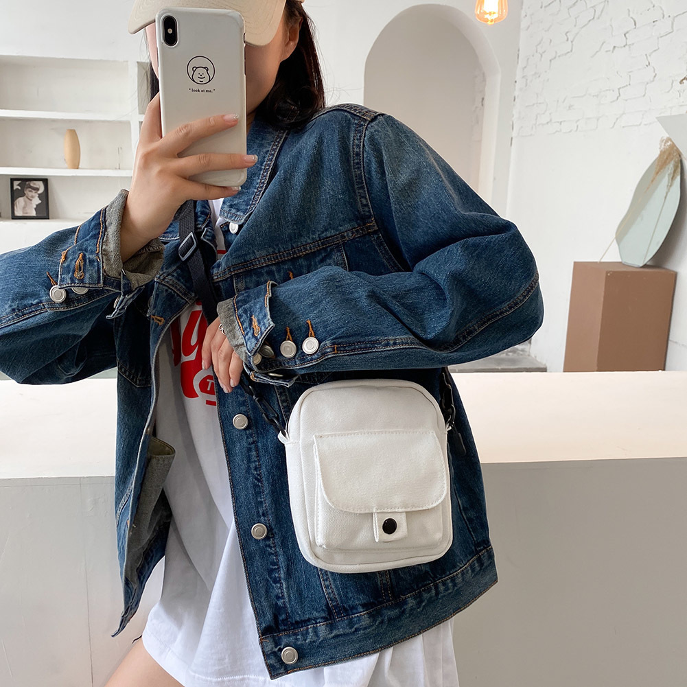 Evening Bags Canva s Crossbody Bag Trend Small Shoulder Handbag Korean Solid Color Student Phone Simple Shopper Zipper Purse 230629