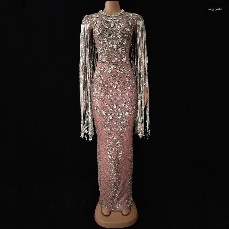 Stage Wear Sparkly Rhinestones Sequins Tassel Long Dress Fashion Evening Party Birthday Celebrate Fringe Beads Dresses Singer Host Costume, Picture shown
Stage Wear Sparkly Rhinestones Sequins Tassel Long Dress Fashion Evening Party Birthday Celebrate Fringe Beads Dresses Singer Host Costume, Picture shown