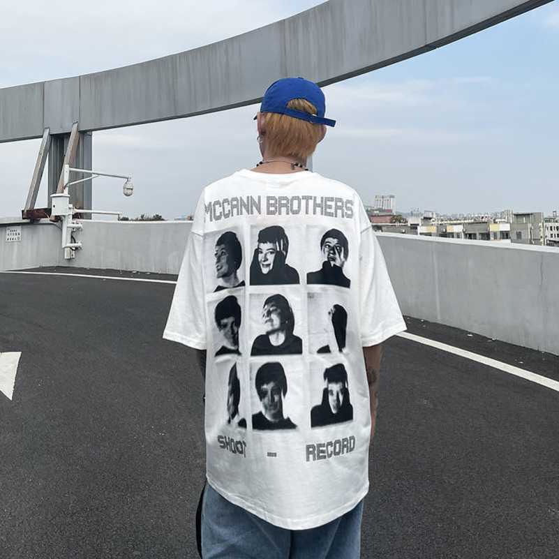High Street Dark Style Portrait Print Short Sleeve T-shirt Men's Loose Small Fashion Couple Casual Top stussys, White
High Street Dark Style Portrait Print Short Sleeve T-shirt Men's Loose Small Fashion Couple Casual Top stussys, White