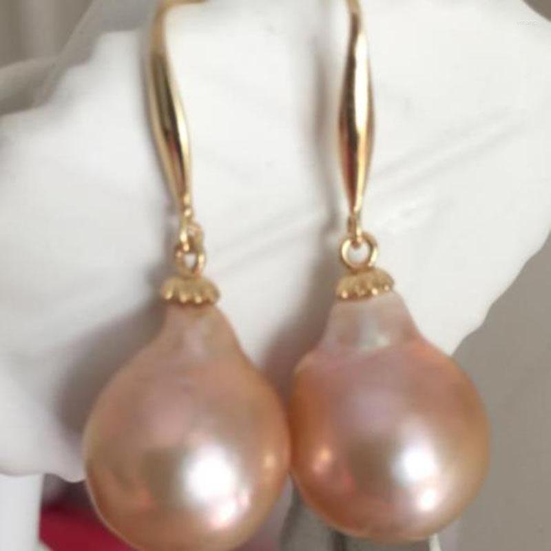 Dangle Earrings Charming A Pair Of 14-15mm Natural South Sea Baroque Gold Pink Pearl Earring 14k
Dangle Earrings Charming A Pair Of 14-15mm Natural South Sea Baroque Gold Pink Pearl Earring 14k