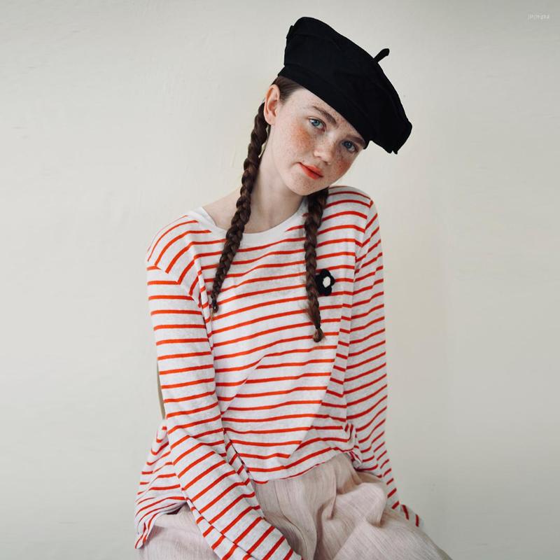 Women' T Shirts Autumn Striped Long-sleeved T-shirt Loose Wild Stretch Casual Pants Female Style 213392, Pink
Women' T Shirts Autumn Striped Long-sleeved T-shirt Loose Wild Stretch Casual Pants Female Style 213392, Pink