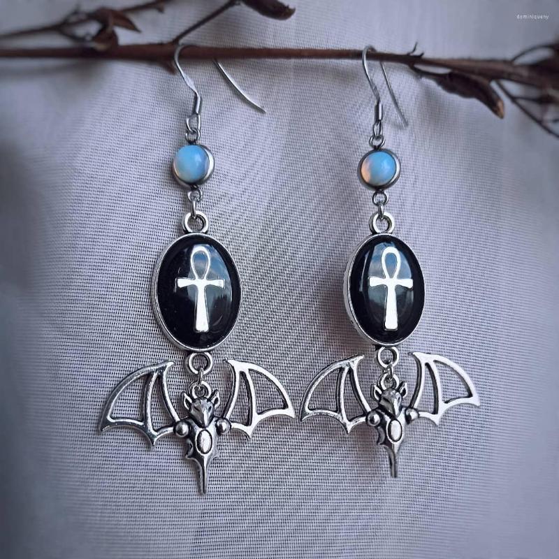 Dangle Earrings Witch Style Bat | Hypoallergenic Novelty Gift Animal Charm Drop Goth