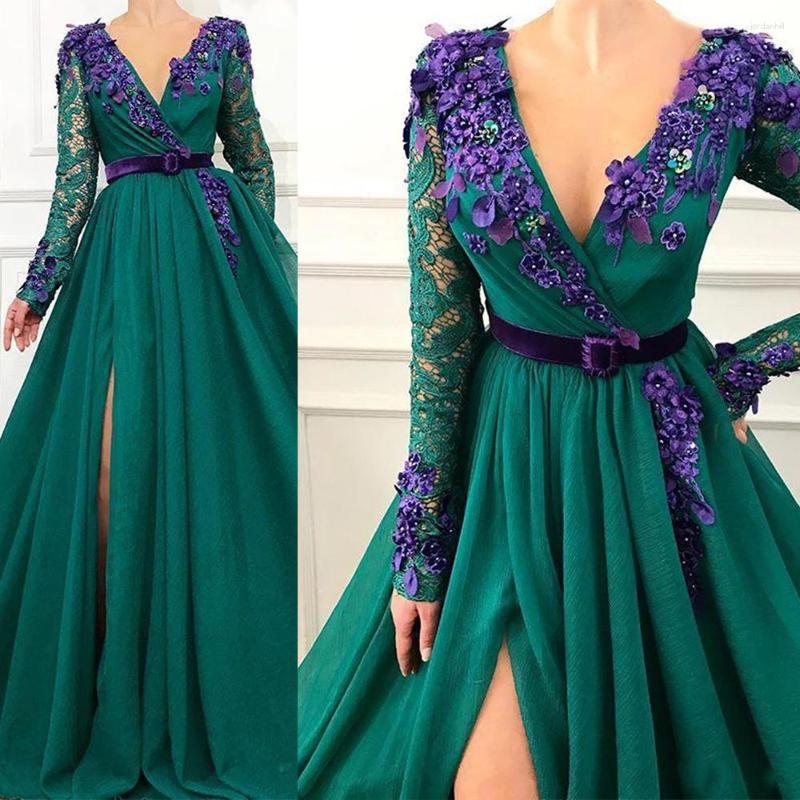 Party Dresses 2023 Women's Evening Arab Dubai Long Sleeve Sexy Deep V-Neck Lace Princess Prom Gowns Beaded Celebrity Vestidos De, Purple 
Party Dresses 2023 Women's Evening Arab Dubai Long Sleeve Sexy Deep V-Neck Lace Princess Prom Gowns Beaded Celebrity Vestidos De, Purple