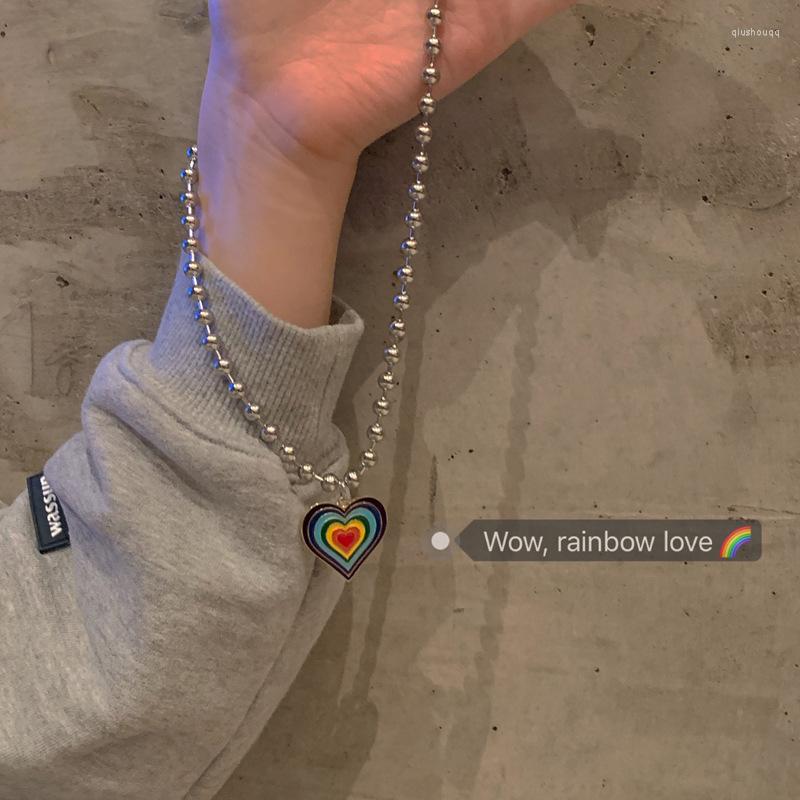 Pendant Necklaces Women's Girl's Sweater Chain Necklace Fashione Rainbow Love Round Bead Jewelry On The Neck Christmas Gift
Pendant Necklaces Women's Girl's Sweater Chain Necklace Fashione Rainbow Love Round Bead Jewelry On The Neck Christmas Gift