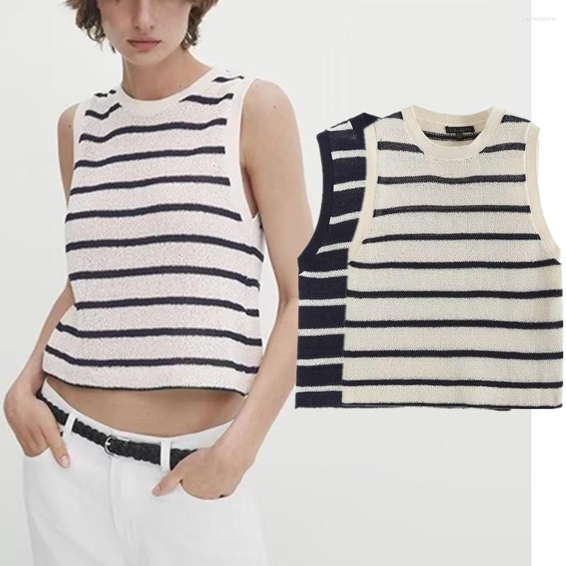 Women' Tanks Maxdutti French Retro Fashion Ladies Stripe Texture Summer T-Shirt Women Casual Round Neck Knitted Vest Tops, Beige
Women' Tanks Maxdutti French Retro Fashion Ladies Stripe Texture Summer T-Shirt Women Casual Round Neck Knitted Vest Tops, Beige