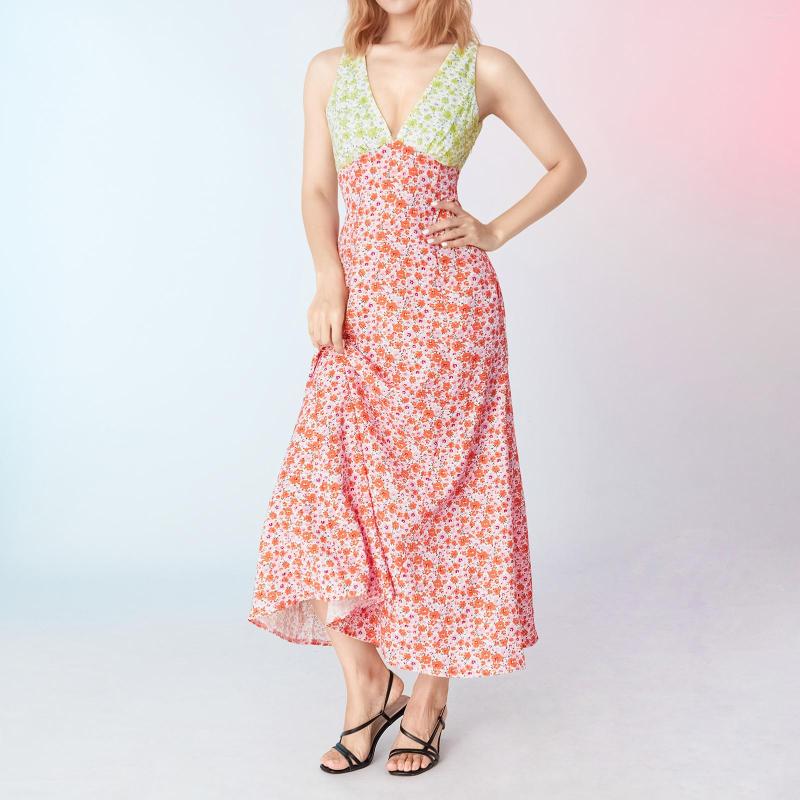 Casual Dresses Women Bohemian Deep V Neck Sleeveless Floral Print Beach Dress Summer Long Green/Pink /M/L/XL/XXL
Casual Dresses Women Bohemian Deep V Neck Sleeveless Floral Print Beach Dress Summer Long Green/Pink /M/L/XL/XXL