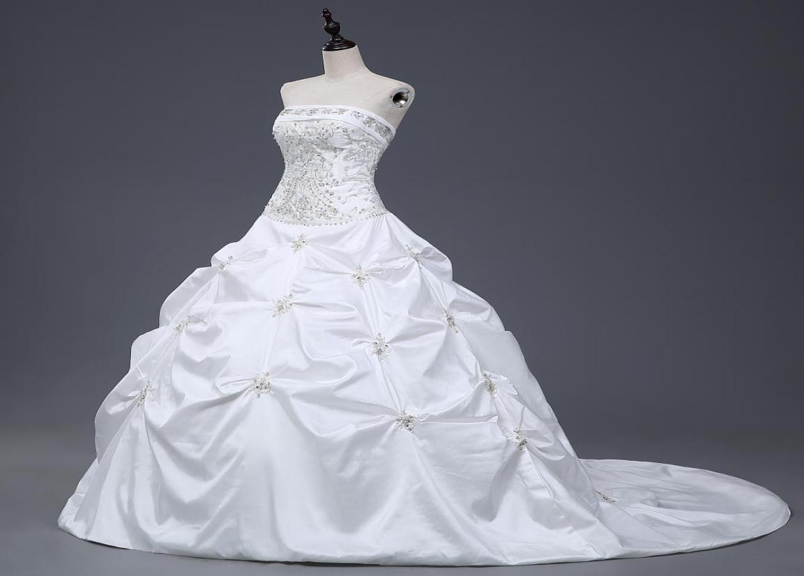 Gorgeous Ball Gown Wedding Dresses Cheap Strapless With Embroidery Ruffles Sequin Lace Up Bridal Gowns Under 100 Real Sample3712123, White
Gorgeous Ball Gown Wedding Dresses Cheap Strapless With Embroidery Ruffles Sequin Lace Up Bridal Gowns Under 100 Real Sample3712123, White