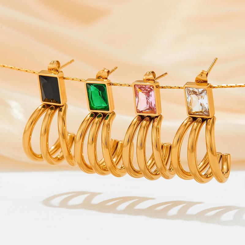 Stud Earrings Stainless Steel Statement White Green Pink Black Cubic Zirconia Stone Geometric For Women Mujer Gift
Stud Earrings Stainless Steel Statement White Green Pink Black Cubic Zirconia Stone Geometric For Women Mujer Gift