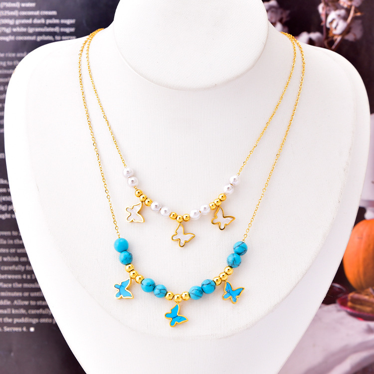 Popular Design Star Heart Butterfly Pendant Turquoise Necklace Jewelry