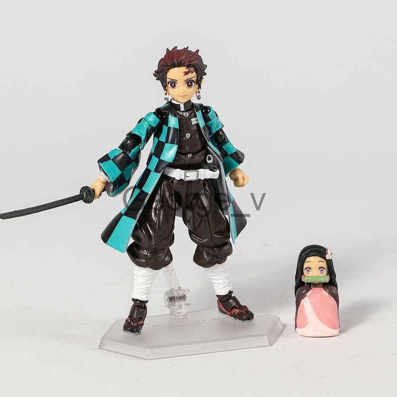 Minifig Demon Slayer Kamado Nezuko Figma 508DX Tanjiro 498DX Zenitsu Agatsuma 522DX PVC Action Figure Collectible Model Toy J230629