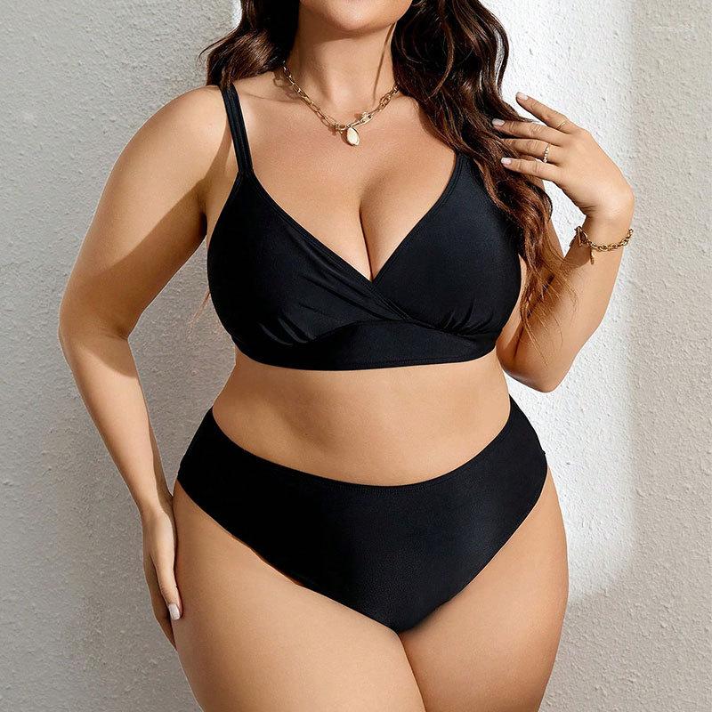 Women's Swimwear 2023 Split Two-piece Swimsuit Plus-size Suits Solid Color High Waist Sexy Women Bikini Big Large Oversize, Black
Women's Swimwear 2023 Split Two-piece Swimsuit Plus-size Suits Solid Color High Waist Sexy Women Bikini Big Large Oversize, Black