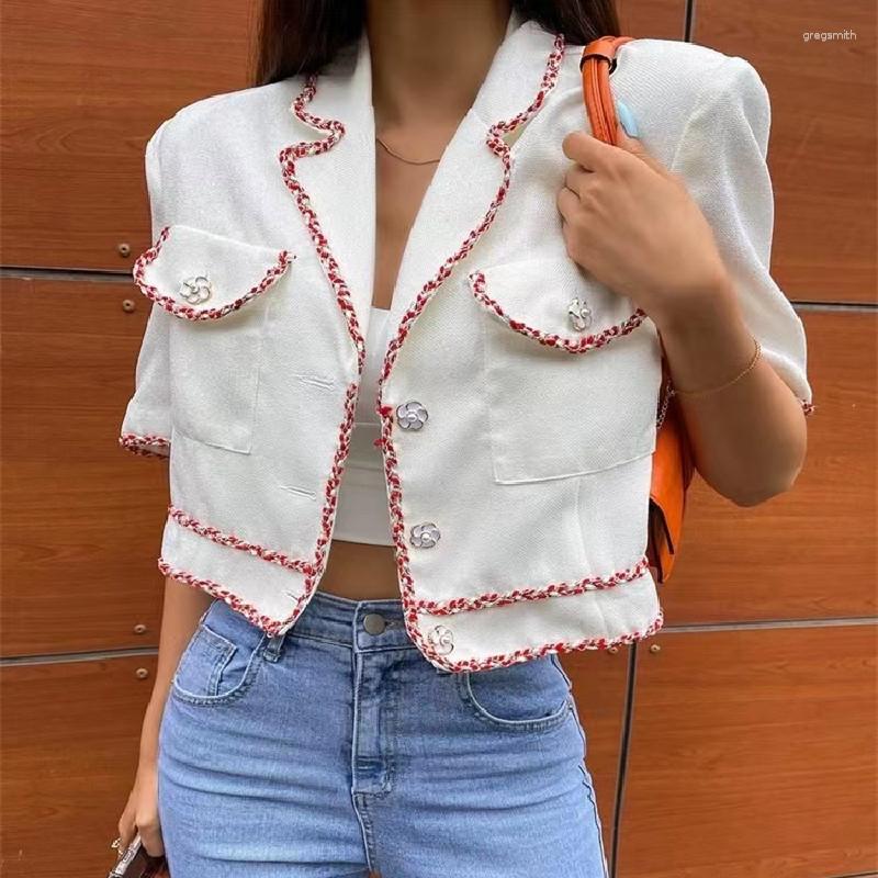 Women's Jackets Elegant Short Coat Slim Korean Summer Suit Chic Flower Buttons Women Tops Casual Notched Neck Loose Outwear Pockets N759, Khaki
Women's Jackets Elegant Short Coat Slim Korean Summer Suit Chic Flower Buttons Women Tops Casual Notched Neck Loose Outwear Pockets N759, Khaki