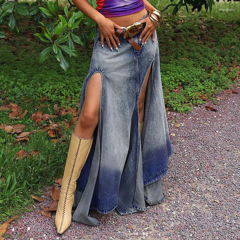 Skirts Casual Vintage Y2K Streetwear Denim Split Sexy Slim High Waisted Maxi Women Fashion Clothing Summer Holiday Ladies, Blue
Skirts Casual Vintage Y2K Streetwear Denim Split Sexy Slim High Waisted Maxi Women Fashion Clothing Summer Holiday Ladies, Blue