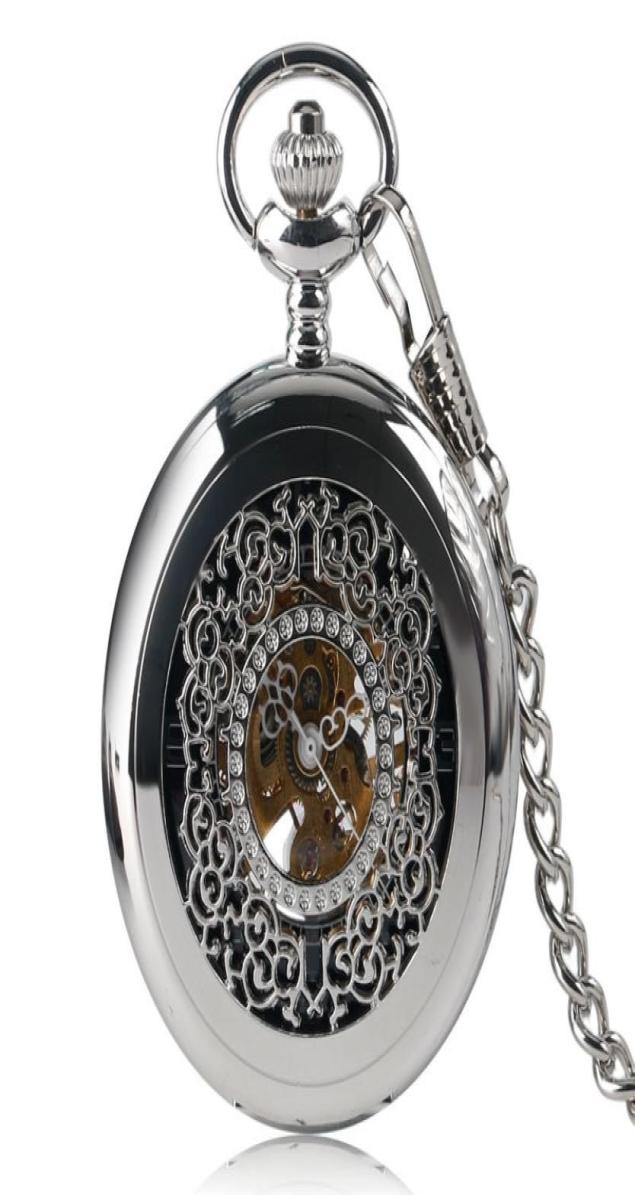 Classic Silver Mechanical Hand Winding Pocket Watch Men Women Carving Grilles Hollow Pendant Fashion Chain Steampunk Gift T2005024604328, Black
Classic Silver Mechanical Hand Winding Pocket Watch Men Women Carving Grilles Hollow Pendant Fashion Chain Steampunk Gift T2005024604328, Black