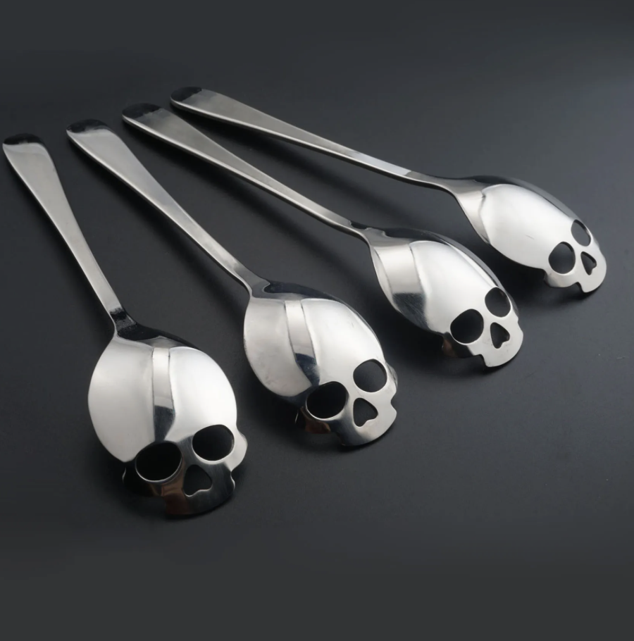 Novelty Coffee Spoon Creative Stainless Steel Sugar Skull Tea Spoons C110
